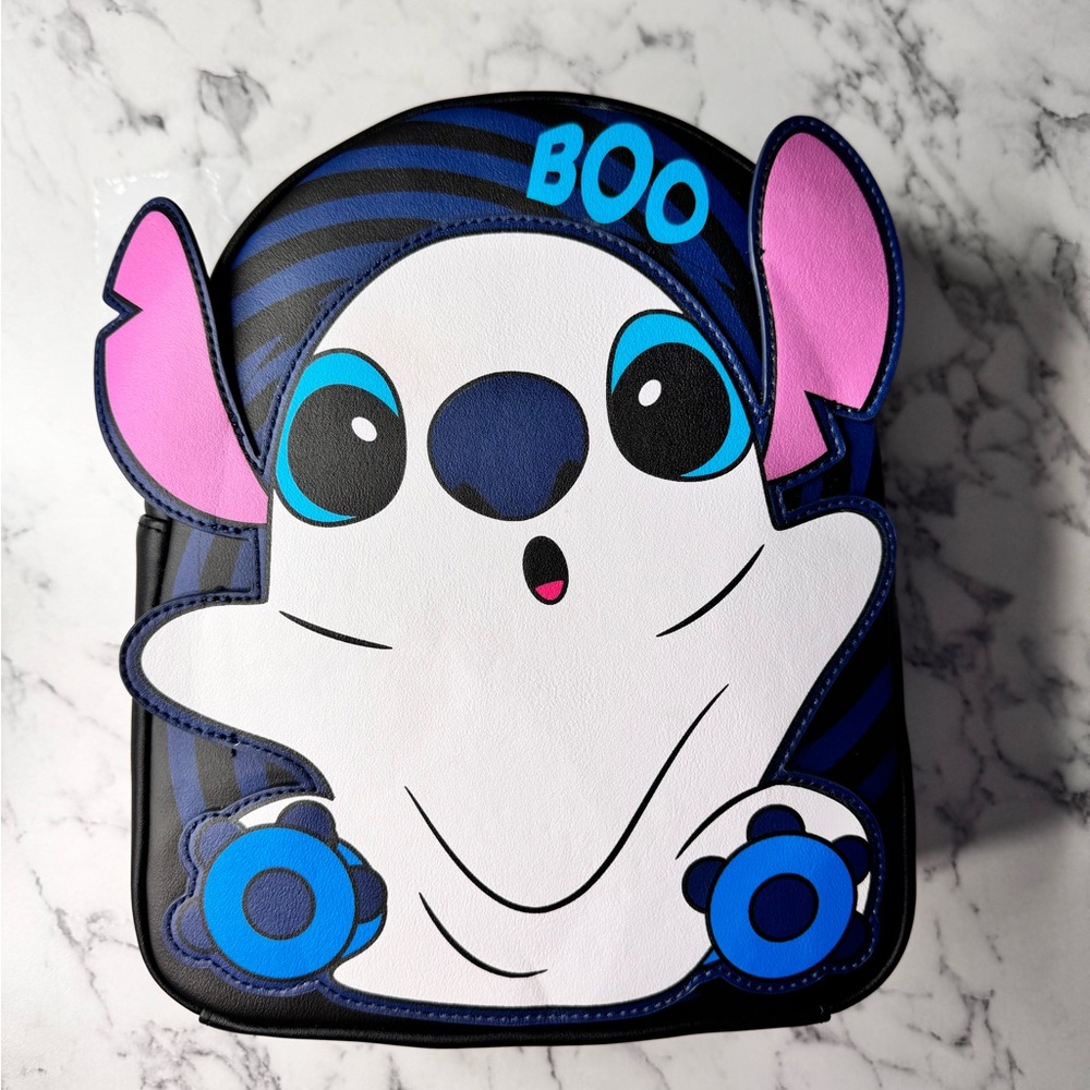 Loungefly Disney Stitch Ghost Backpack, Glows In The Dark Halloween Edition
